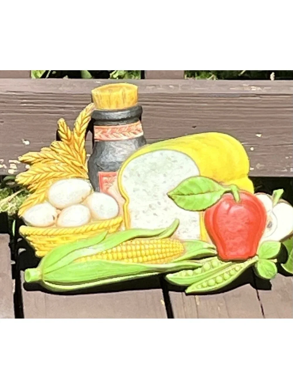 Vintage Syroco Set Fruit Vegetable Jugs Wall Plaques Mid Century Kitchen Decor